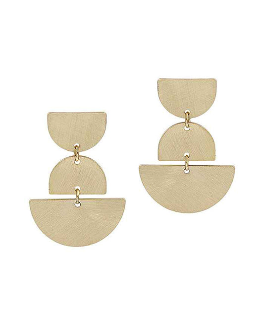 Metal Half & Round Post Earring