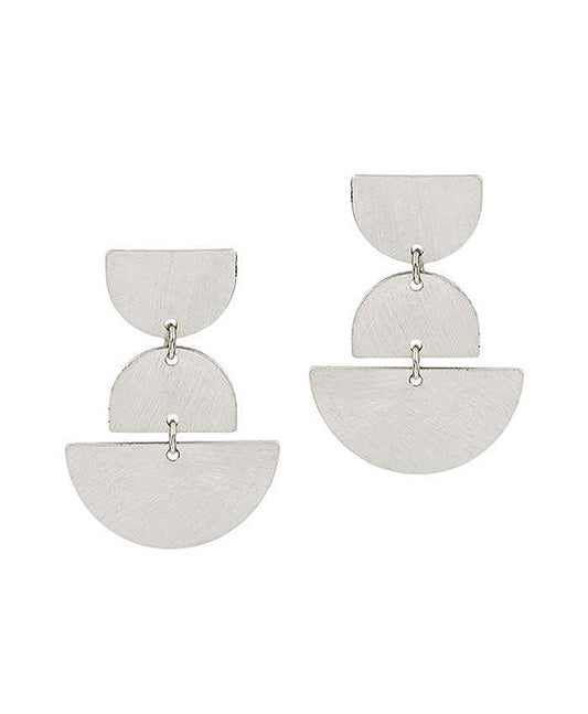 Metal Half & Round Post Earring