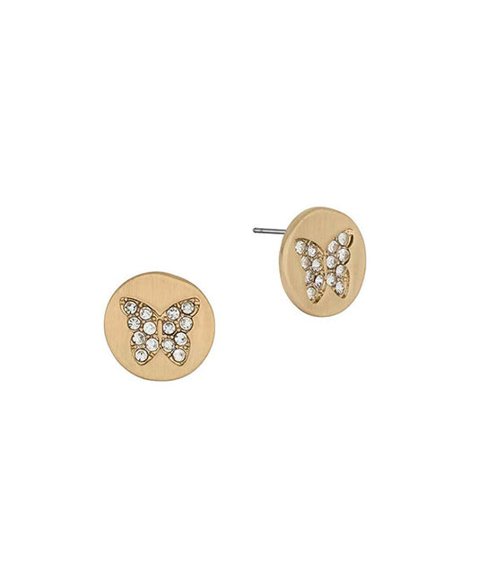 Pave Butterfly Post Earring
