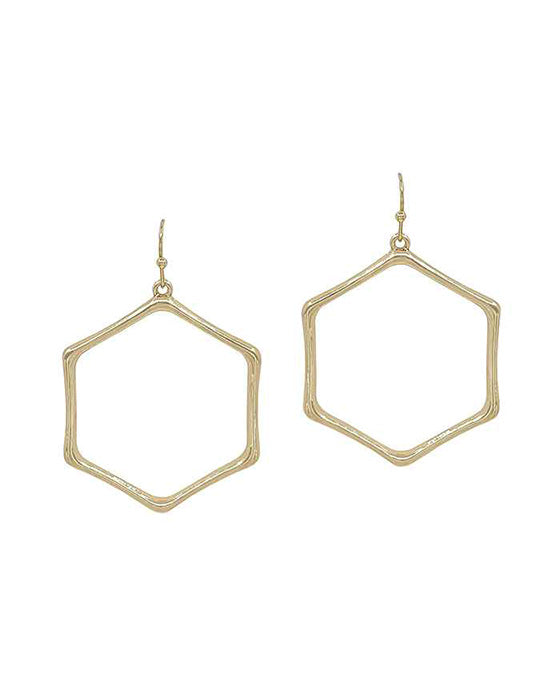 Hexagon Metal Earring