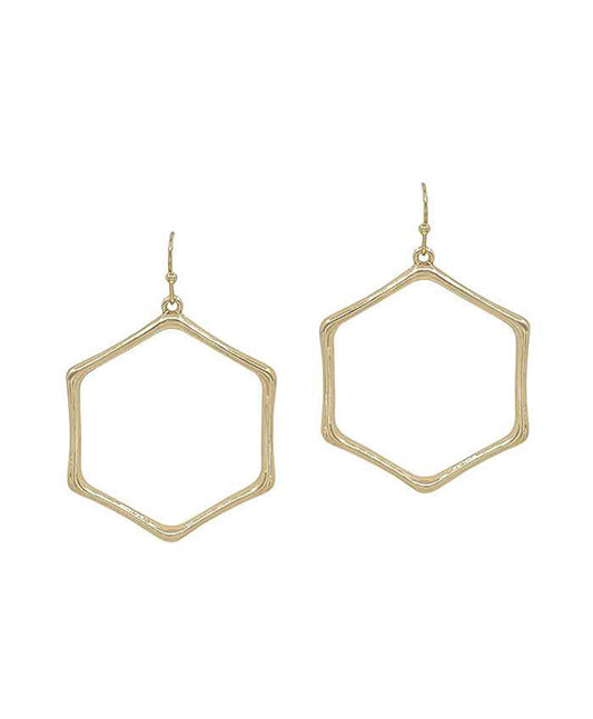 Hexagon Metal Earring