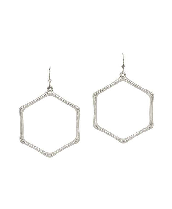 Hexagon Metal Earring