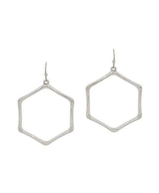 Hexagon Metal Earring