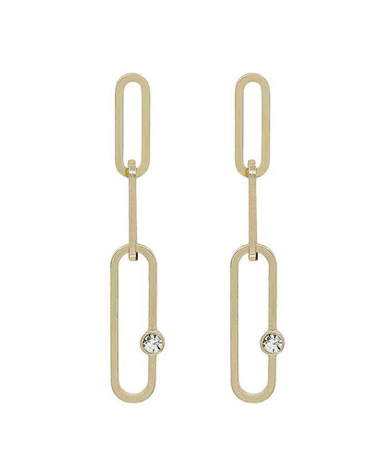 Glass Oval Link Chain Earring