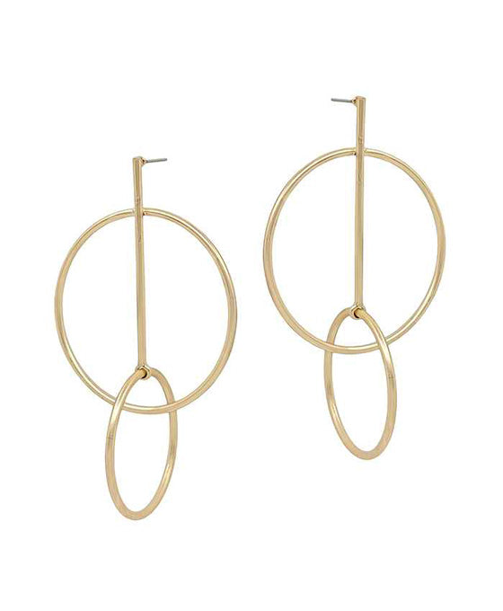 Metal Rings Connected Earring