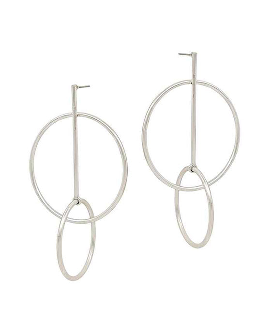 Metal Rings Connected Earring