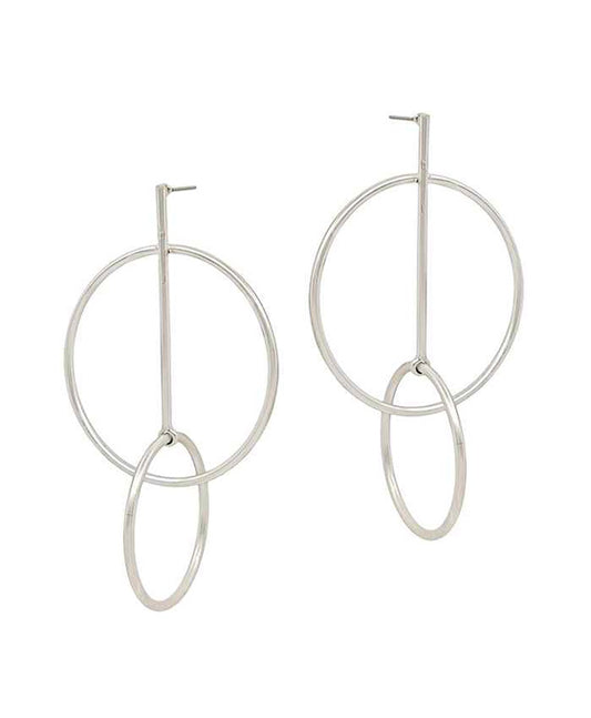 Metal Rings Connected Earring