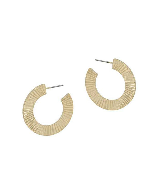 Fluted Metal Hoop Earring