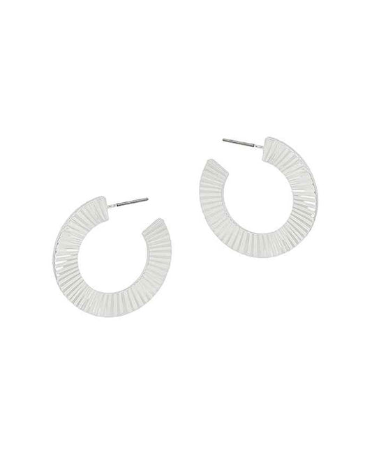 Fluted Metal Hoop Earring
