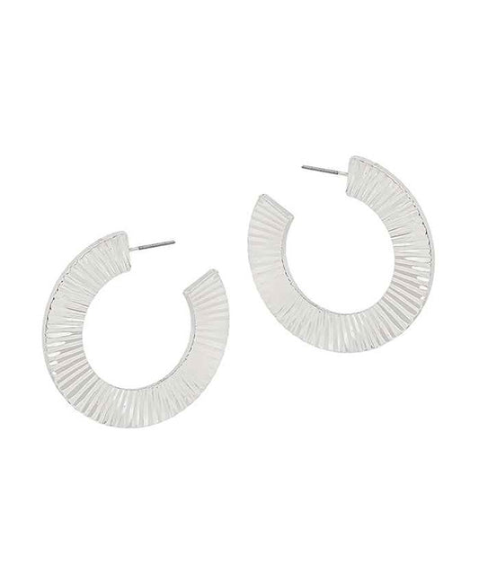 Fluted Metal Hoop Earring