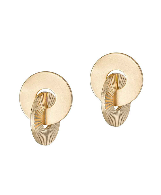 Linked Metal Ring Post Earring