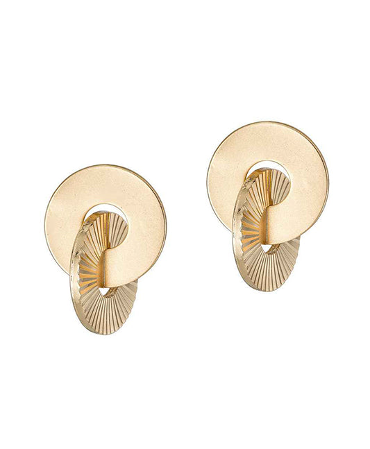 Linked Metal Ring Post Earring