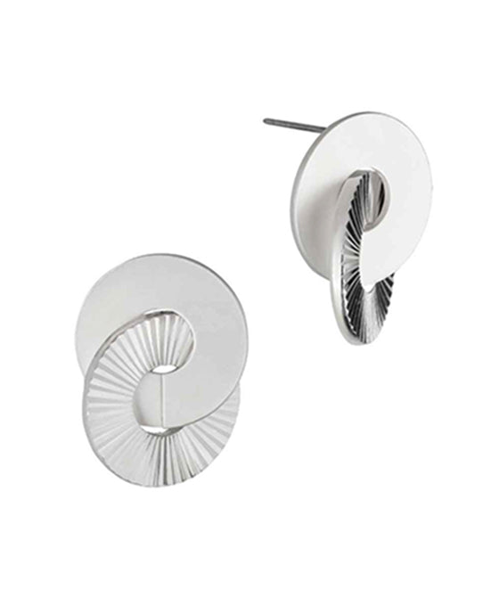 Linked Metal Ring Post Earring