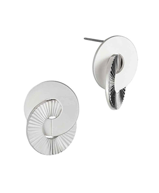 Linked Metal Ring Post Earring