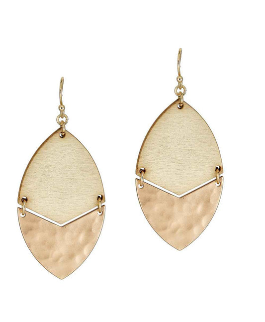 Wood & Metal Oval Shape Earring
