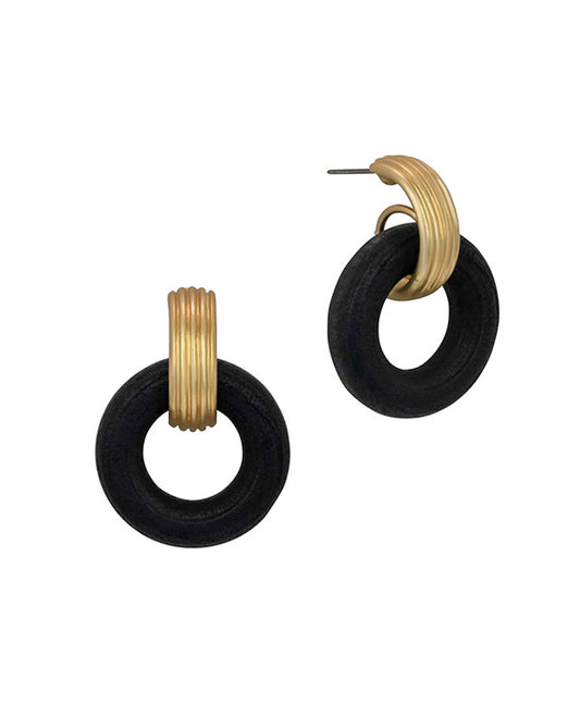 Wood & Metal Post Earring