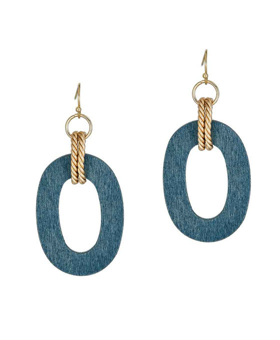 Wood & Metal Linked Earring