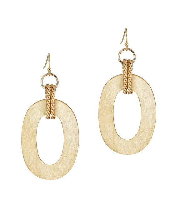 Wood & Metal Linked Earring