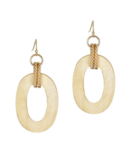 Wood & Metal Linked Earring