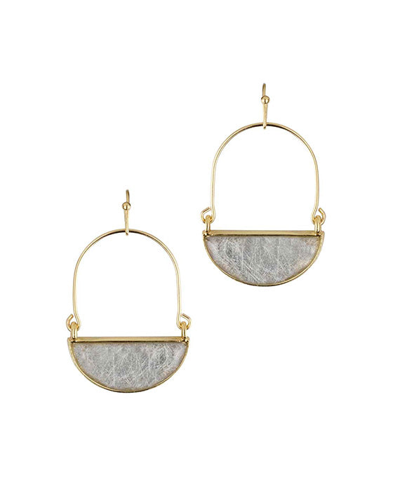 Half Round Glass Earring