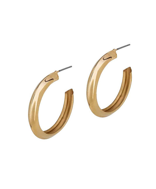 35mm Bevel Edge Hoop Earring