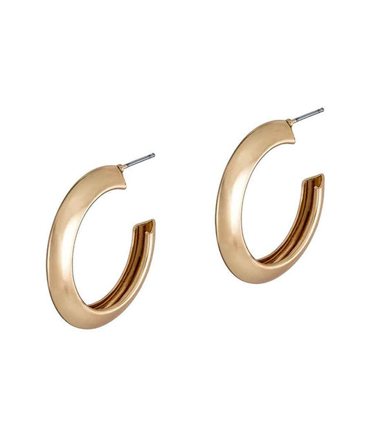35mm Bevel Edge Hoop Earring