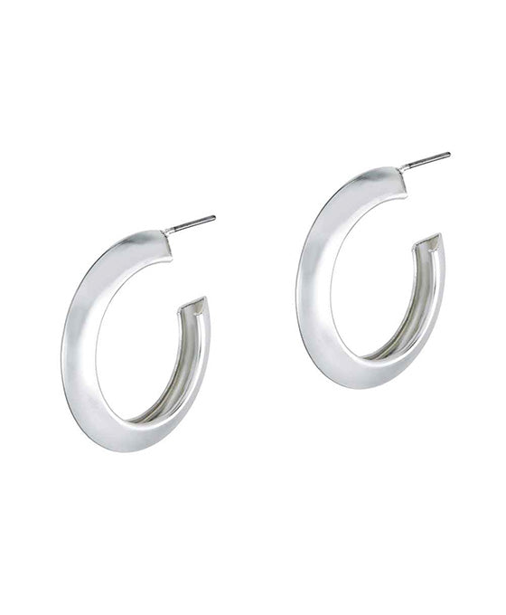 35mm Bevel Edge Hoop Earring