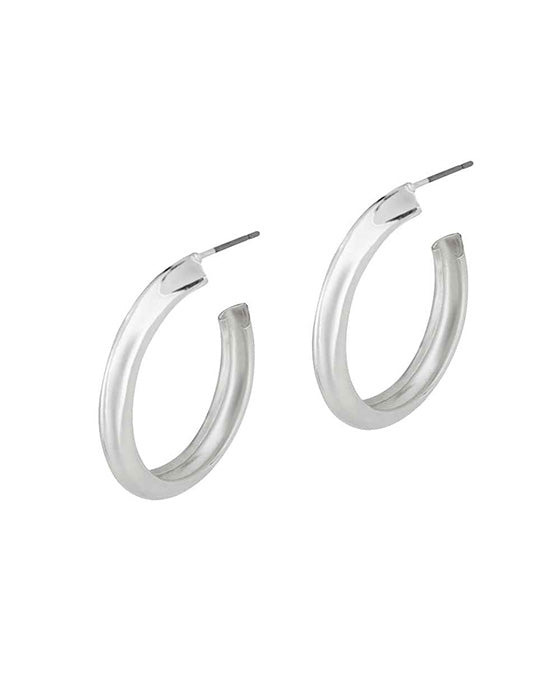 35mm Bevel Edge Hoop Earring