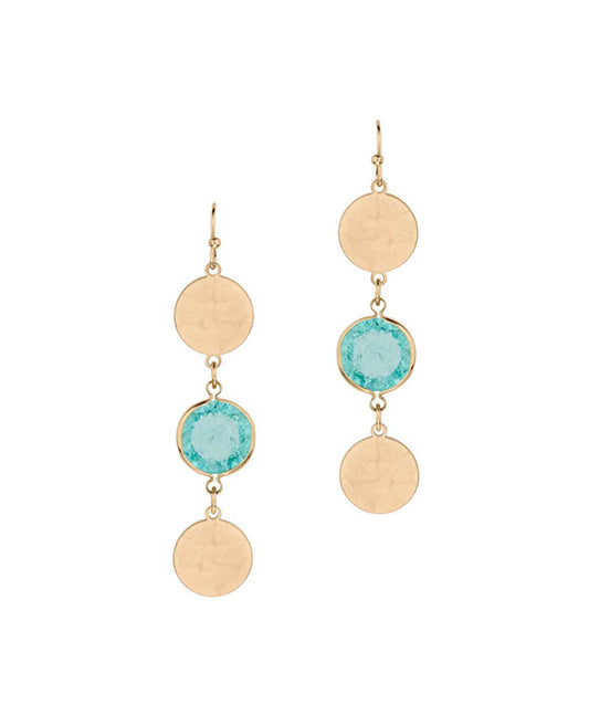 Stone & Metal Circle Earring