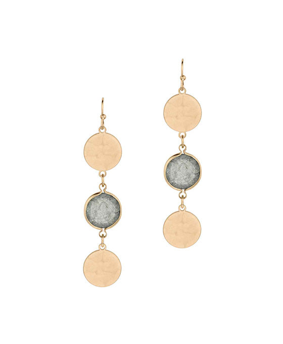 Stone & Metal Circle Earring