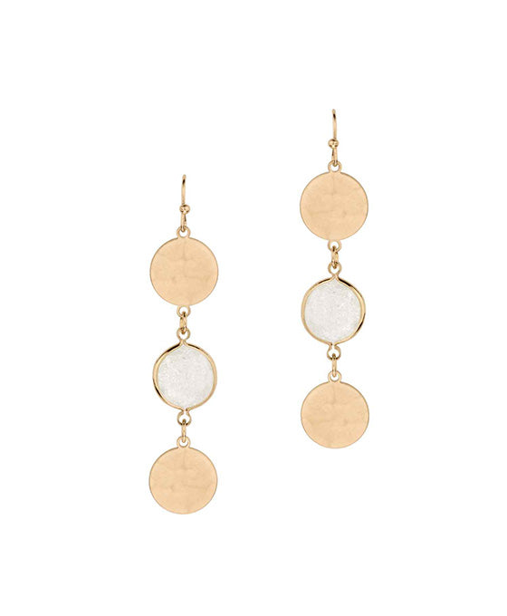 Stone & Metal Circle Earring