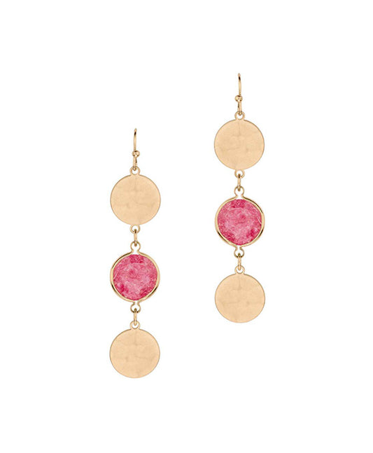 Stone & Metal Circle Earring