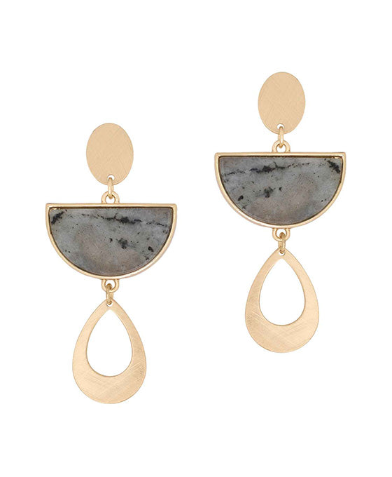 Stone & Metal Earring