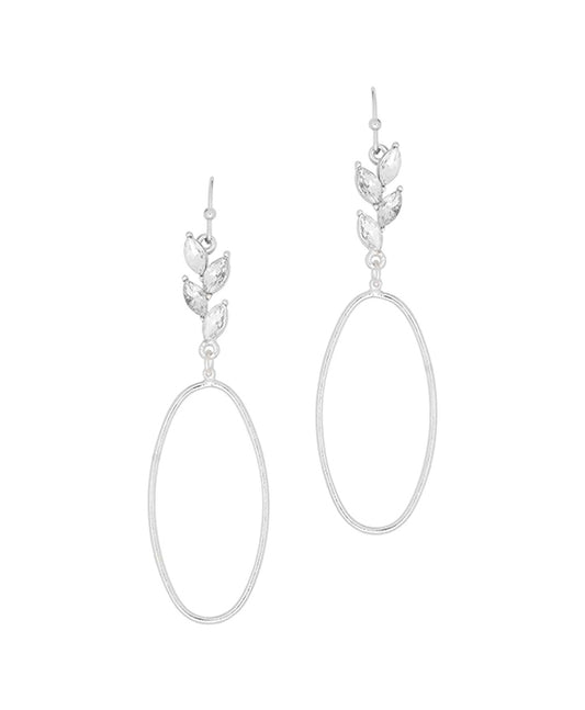 Crystal Oval Wire Earring