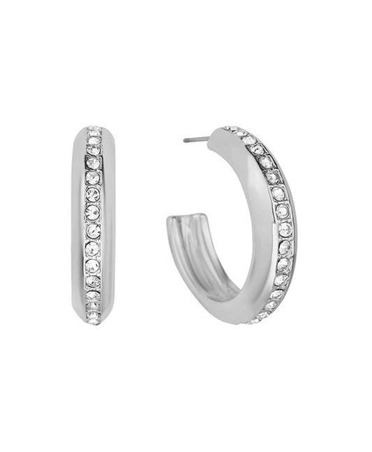 30mm Metal Pave Hoop Earring