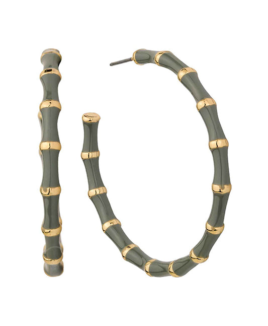 45mm Epoxy Bamboo Hoop Earring