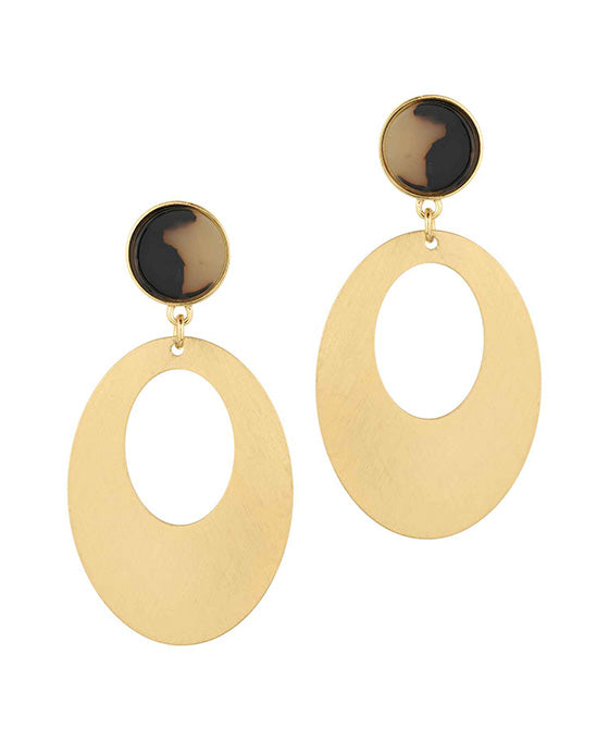 Acetate & Metal Oval Post Earring