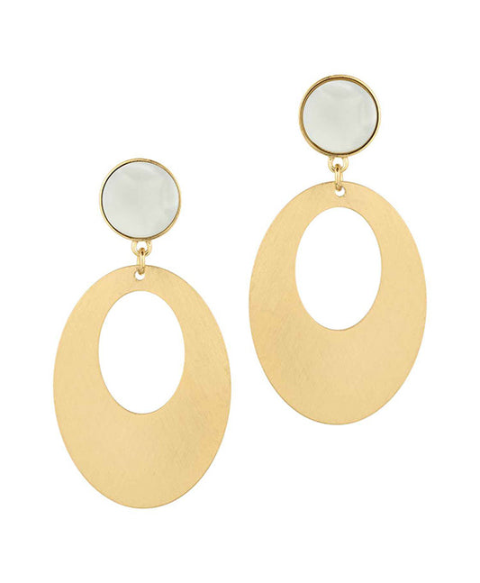 Acetate & Metal Oval Post Earring