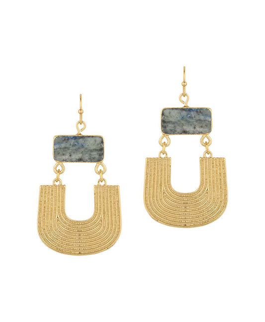 Stone Metal Texture Earring