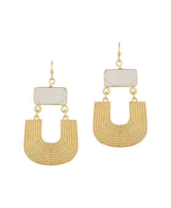 Stone Metal Texture Earring