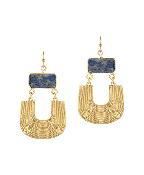 Stone Metal Texture Earring