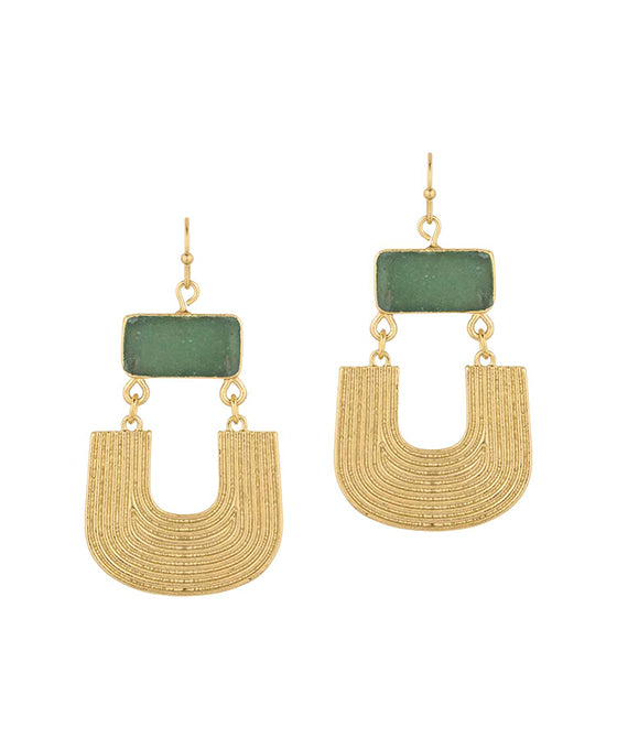 Stone Metal Texture Earring
