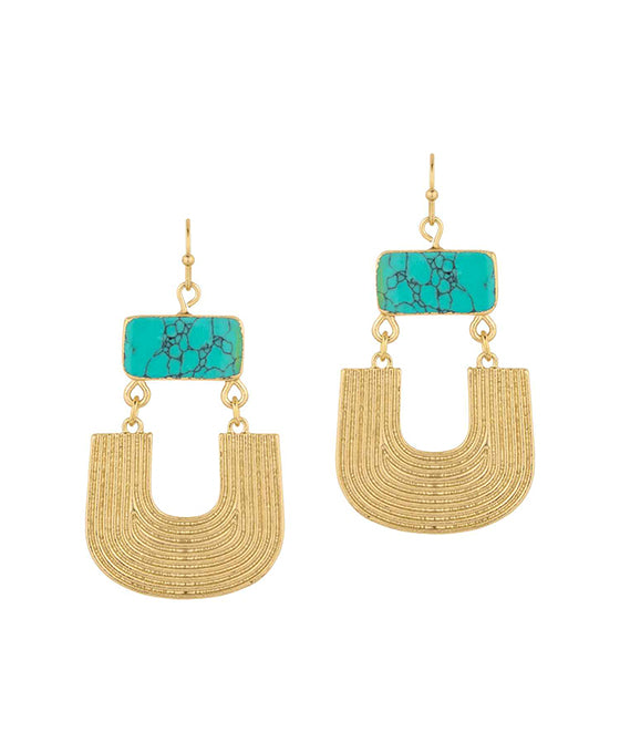 Stone Metal Texture Earring