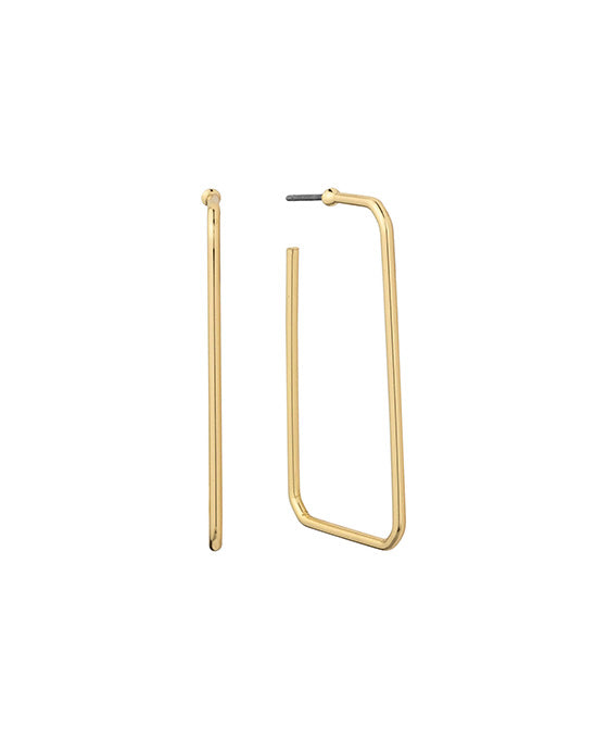 40mm Metal Wire Rectangle Hoop Earring