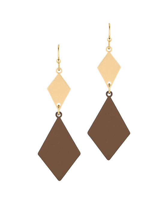 Paint Metal Diamond Shape Earring