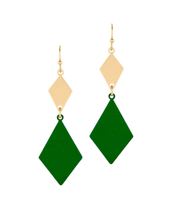Paint Metal Diamond Shape Earring