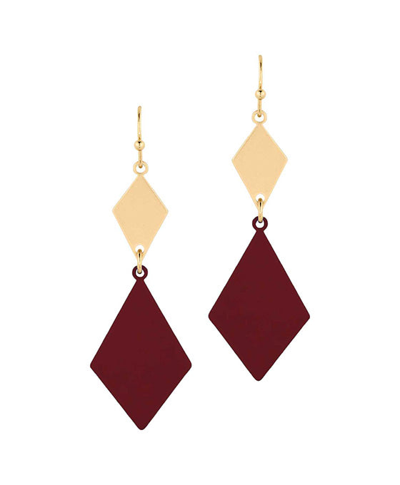 Paint Metal Diamond Shape Earring
