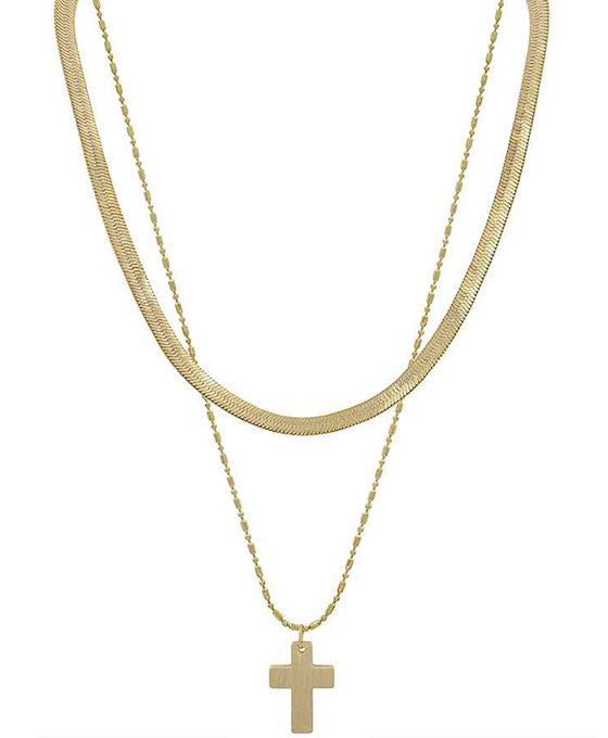 Snake Chain Cross Pendant Necklace