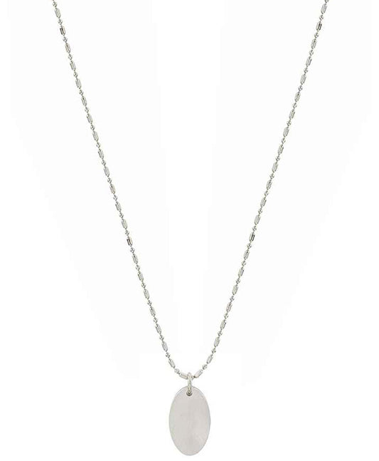 Metal Oval Pendant Necklace