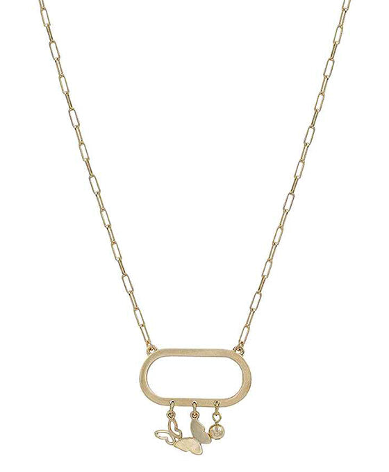 Butterfly Metal Ball Necklace